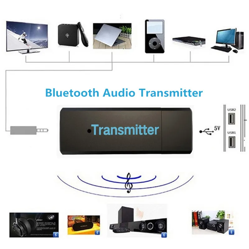 3,5 мм AUX Bluetooth передатчик 3,0 беспроводной аудио адаптер для автомобиля mp3-плеер динамик Bluetooth наушники ТВ-приемник компьютера