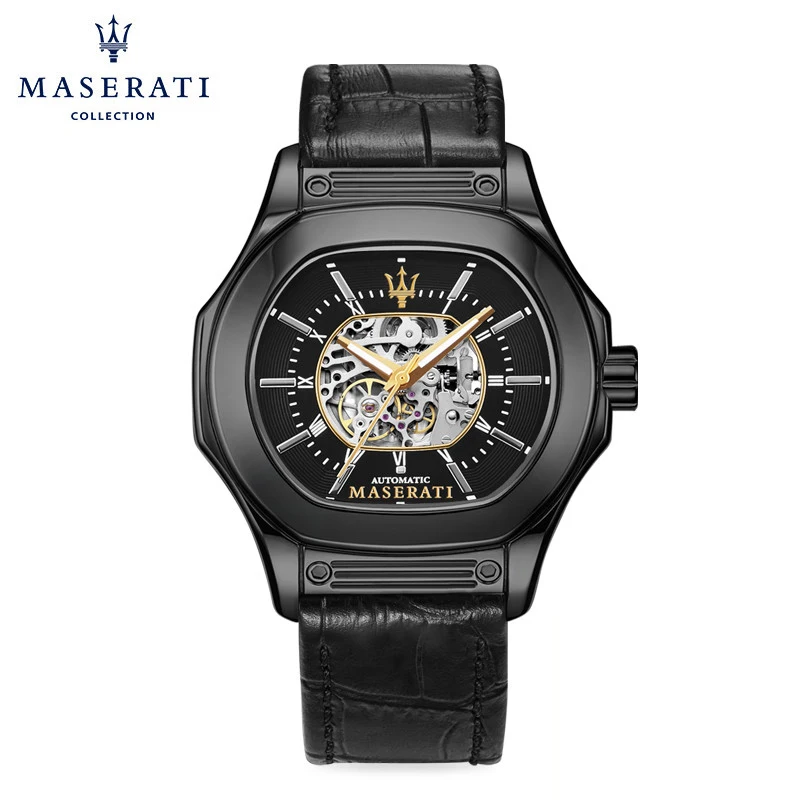 

Maserati Mechanical Wristwatches Black Buckle Waterproof Business Wristwatches Casual Automatic Oval Wristwatches R8821116008