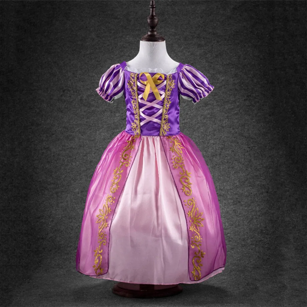 

kids dresses for girls summer Polyester Sleeveless dress girl Striped Print Princess Bling Costumes Party Tutu Dresses F401