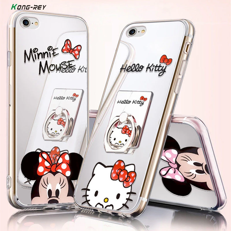 

Cartoon Minnie Mouse Silicon Cases for iPhone iPhone X Xr Xs max 7 8 TPU Case Mickey Mirror Cover for 6s plus More Than 5 5s SE