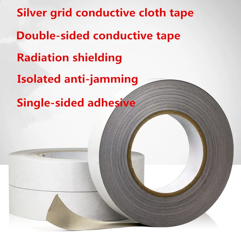 Silver grid conductive cloth tape Double sided conductive tape