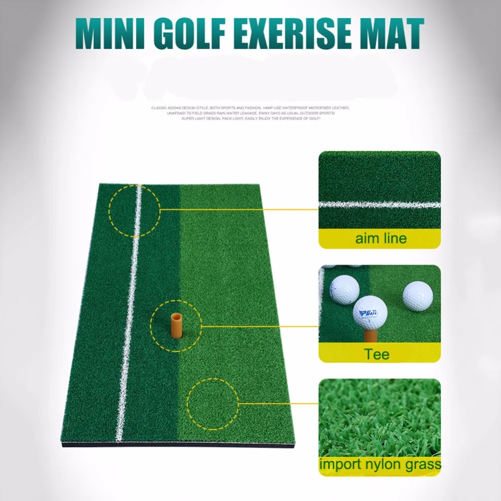 Backyard Golf Mat Residential Training Hitting Mat Pad Green Grass Indoor Practice Mat With Rubber Tee Holder 