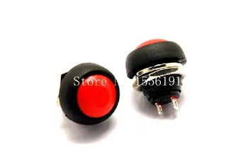 

10PCS 2 Pin Small waterproof push button switch PBS-33B 12mm Automatic reset switch Non-locking Momentary Red