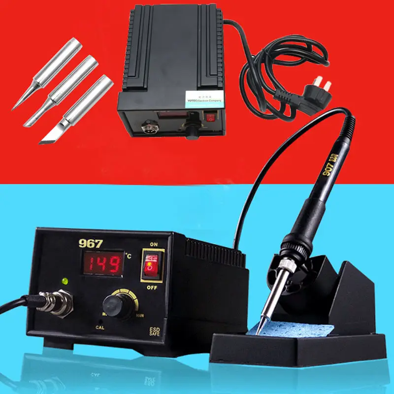 

1Set 110V 220V 967 Electric Rework Soldering Station Iron LCD Display Desoldering SMD
