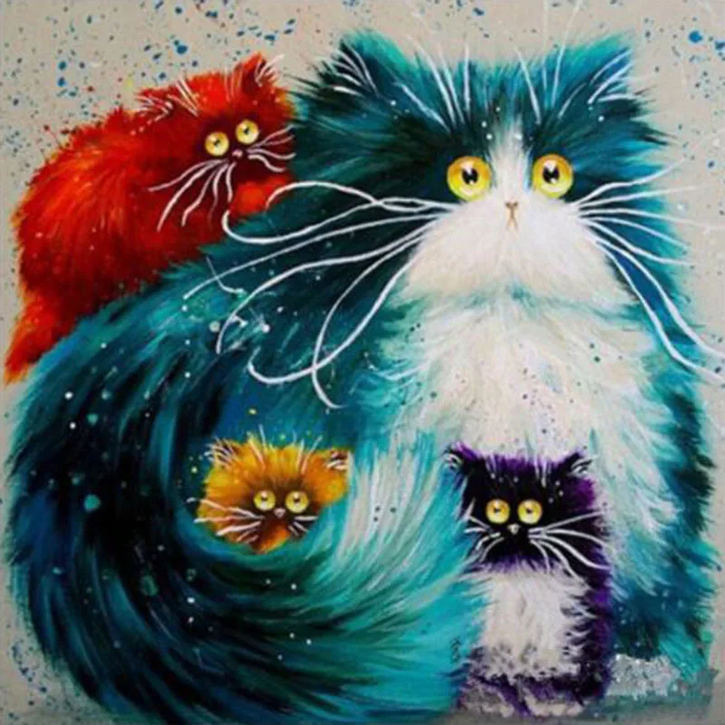 

Diamond Painting Blue fat cat full drill Mosaic DIY Diamond Painting Cross Stitch Embroidery Home Decorative Craft