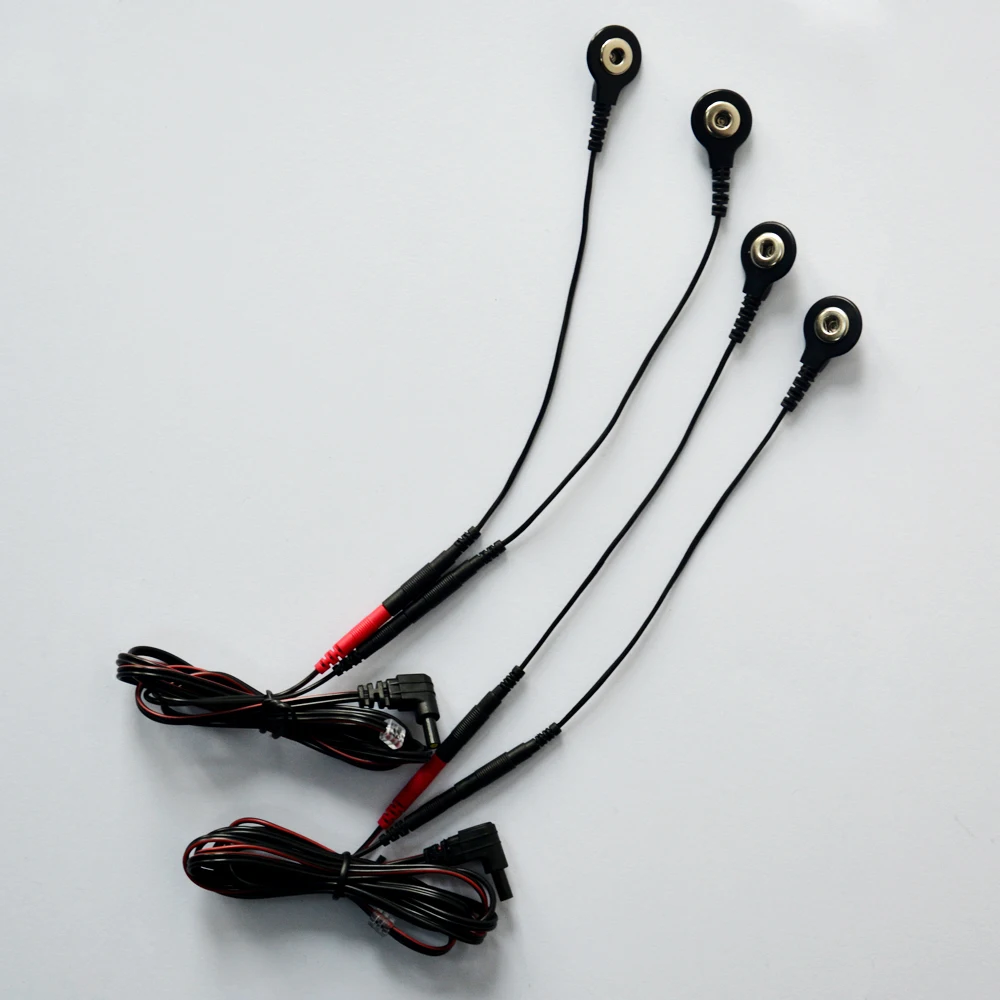 2 Pieces Replacement Electrode TENS Lead Wires With 4 Pieces Adapter Short Cables Use For TENS Units Electrode Lead Wires