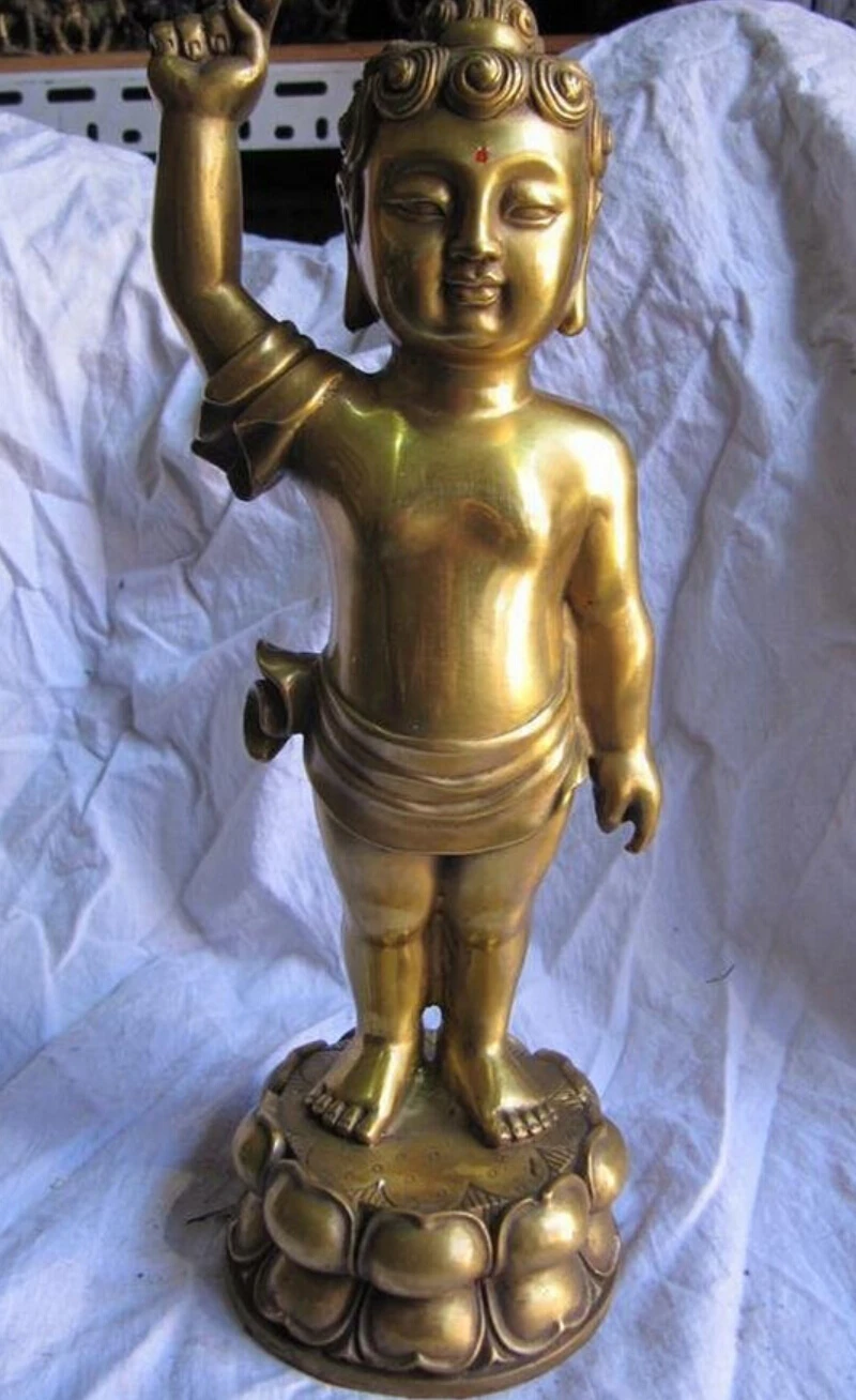 pure brass tibet buddhism baby buddha sakyamuni statue ree shippingin