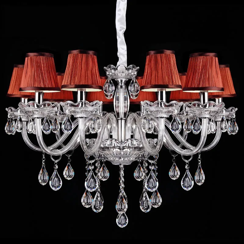 

Modern crystal chandelier design elegant ornate candle cristla clear lamps hotel lobby kitchen island bedroom luxury lighting
