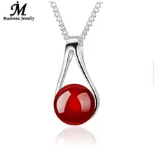 Модный черный и красный серебряный с натуральным камнем кулон для женщин ювелирные изделия Высокое качество вечерние аксессуары