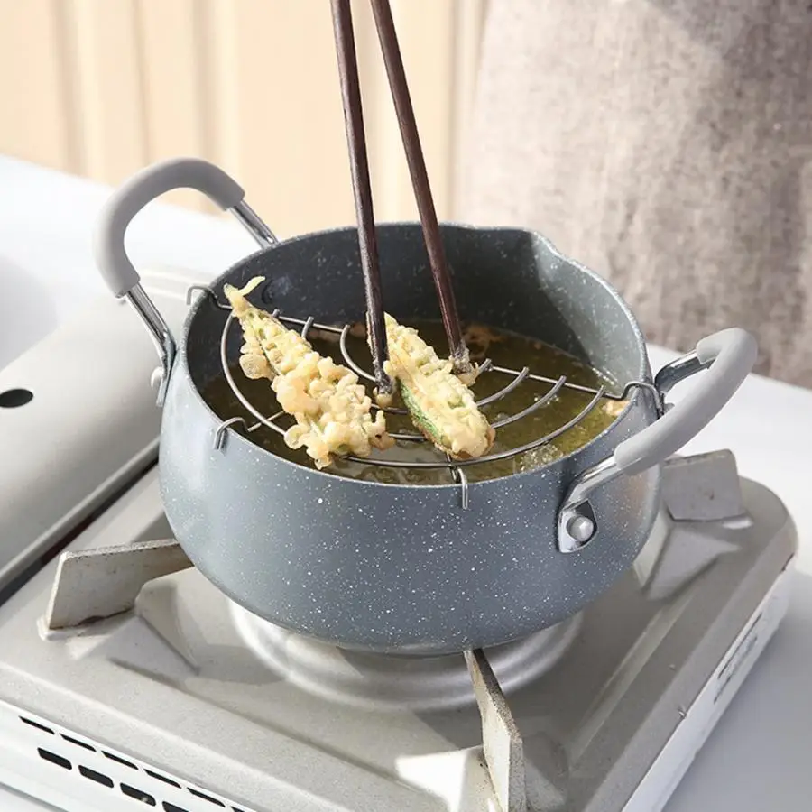 

Medical Stone Pot Frying Pan with Drain Rack Protable Outdoor Picnic Non-stick Pot Kitchen Cooking Tools