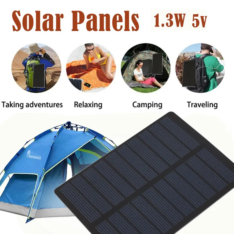 

Solar Cell 1.3W 5V Travel Durable Solar Panel Phone Charger Polysilicon Fast Charger
