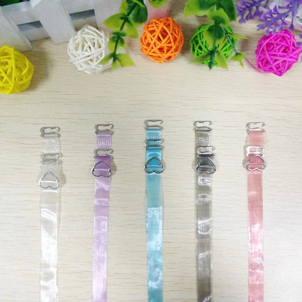 

1 Pair High Elastic Fashion Stripe Transparent Bra Underwear Strap Button Adjustable Invisible Clear Crystal Shoulder Straps