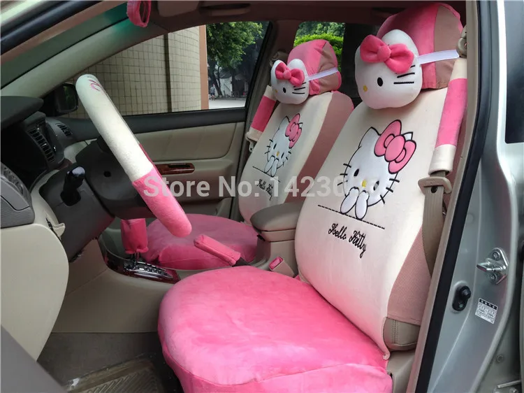 New Pink hello kitty car seat covers accessories car set 18pc parts
