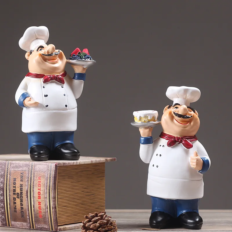 Koop Keuken Chef Figurine Amerikaanse Vintage Hars Ambachten Ornamenten Hotel Cafe Shop Restaurant Venster Koken Thuis Decor