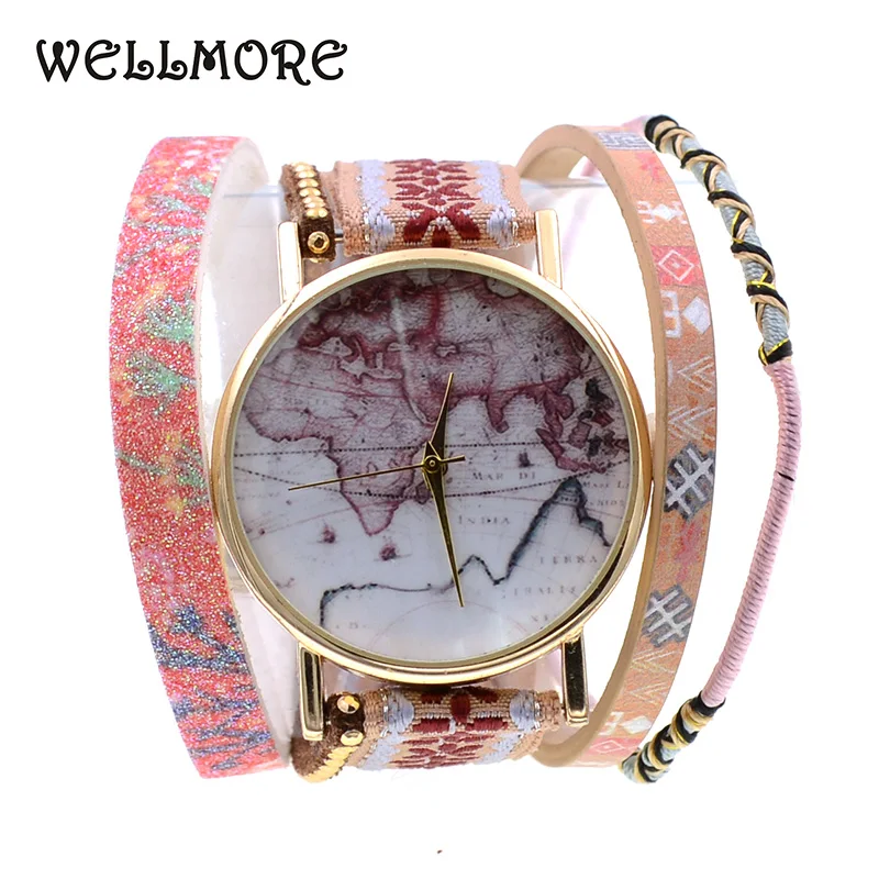 

WELLMORE 2018 leather bracelet watch fashion&casual quartz Wristwatches for women