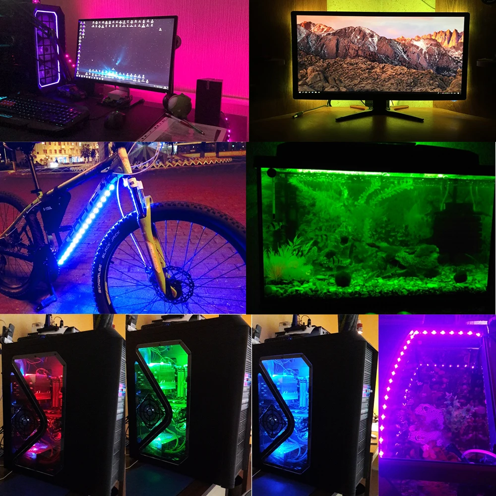 SMD RGB LED Strip Light 5050 2835 10M 5M LED Light rgb Leds tape diode ribbon Flexible Controller DC 12V Adapter set