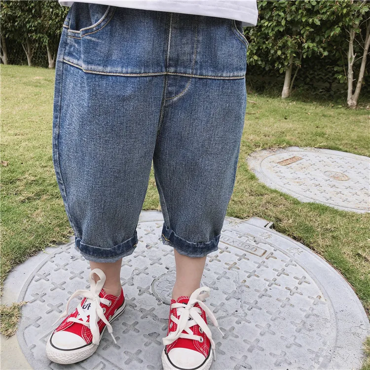 

Summer 2019 fashion boys casual all-match denim shorts 1-7 years kids loose harem pants children clothes