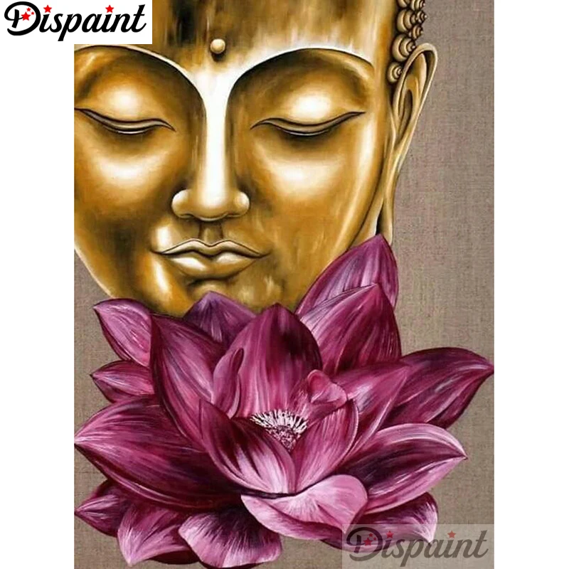 

Dispaint Full Square/Round Drill 5D DIY Diamond Painting "Buddha flower" 3D Embroidery Cross Stitch Home Decor Gift A12930