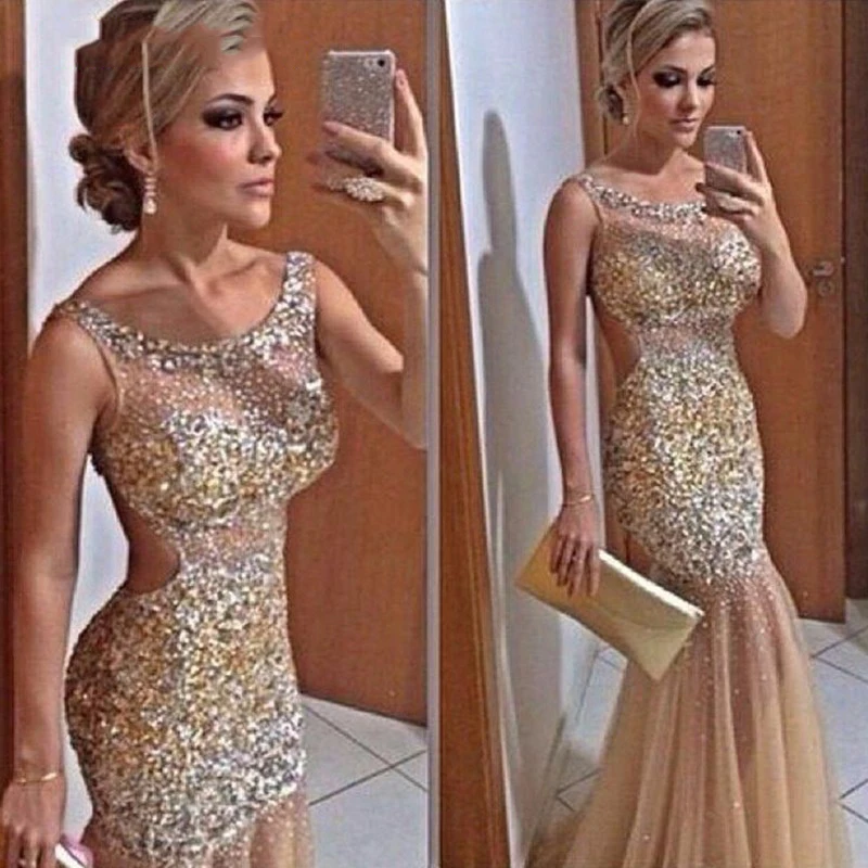 Backless-Champagne-Mermaid-Prom-font-b-D