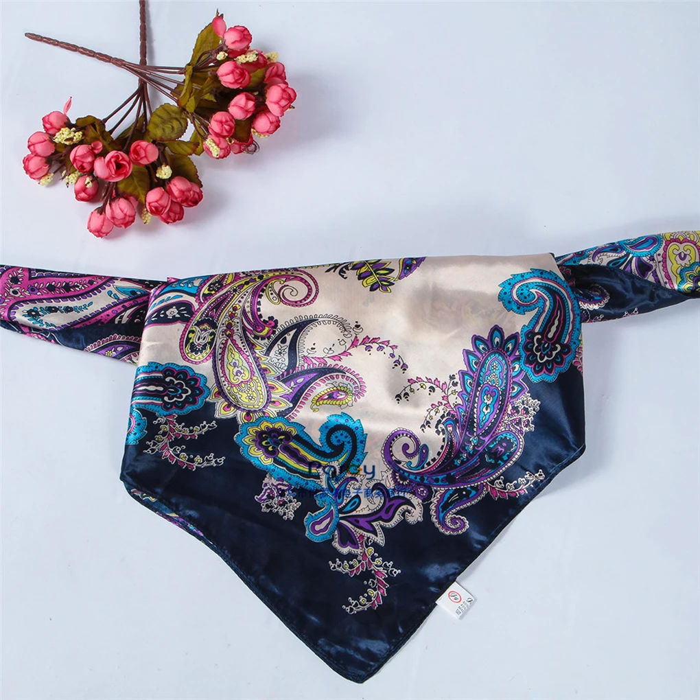 

2019 Echarpe Foulard Femme Head Scarves Soft Silk Feel Satin Square Scarf Shawl Floral Pattern Bandana Cheap-Clothes-China
