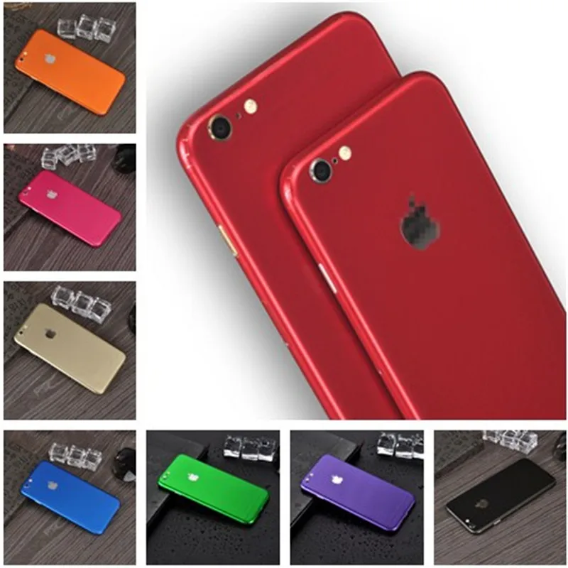 Koop Ijs Oppervlak Voor iPhone 5 6 7 8 X Red Back Film Dunne Screen Protector Beschermhoes Stickers Kleur Paster achter Decoratieve Film