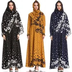 2019 мусульманские, исламские женщины платье Сезон: весна-лето абаи мусульманское платье халат с длинным рукавом халаты кардиган юбка хиджаб