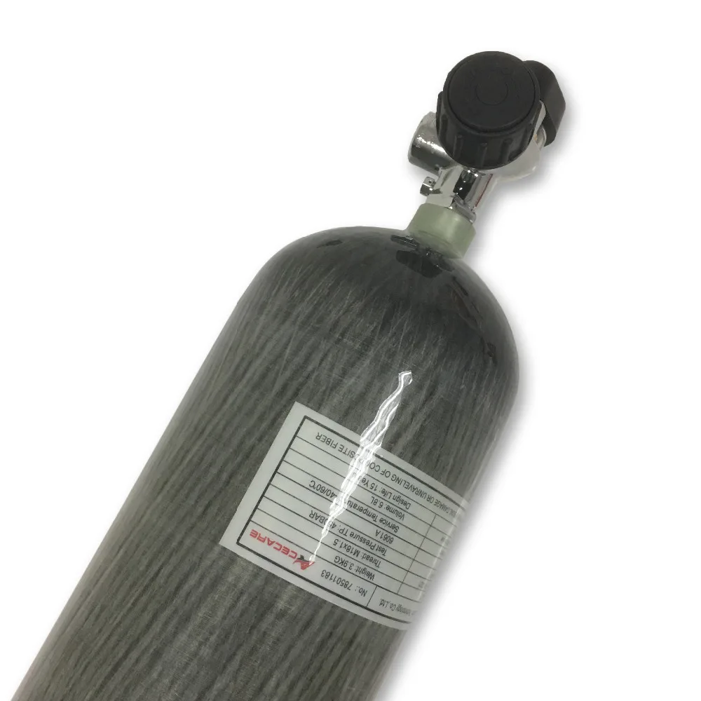 AC16821 Compressed Air Rifle 6.8L 300Bar 4500Psi Carbon Fiber SCBA Cylinders Gas Tank Diving Cylinder Scuba Diving Equipment