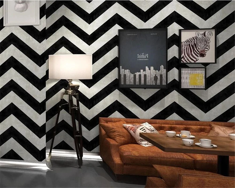 Beibehang Black and white stripes wallpaper geometric lines bar clothing store bedroom living room background walls 3d wallpaper architectural wallpaper procuratie in black and white nordic wallpaper scandinavian style wall paper