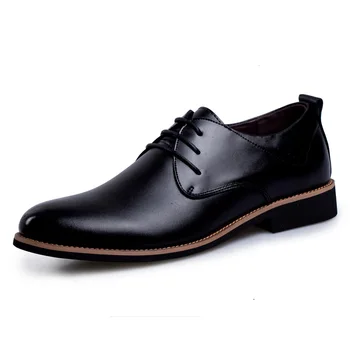 

Men Dress Shoes Pointed Toe Men Oxfords Leather Formal Black Brown Black Brown