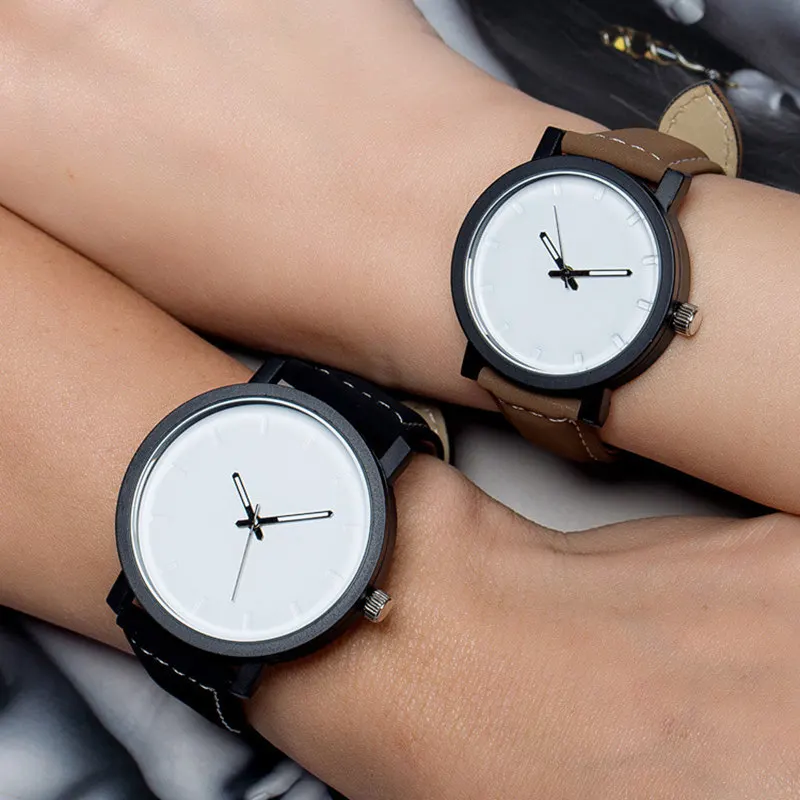 

BGG Couples Women Leather Watch Lovers Quartz Watch Men Brand Luxury dress Wristwatch Female Ladies simple casual Clock Hours