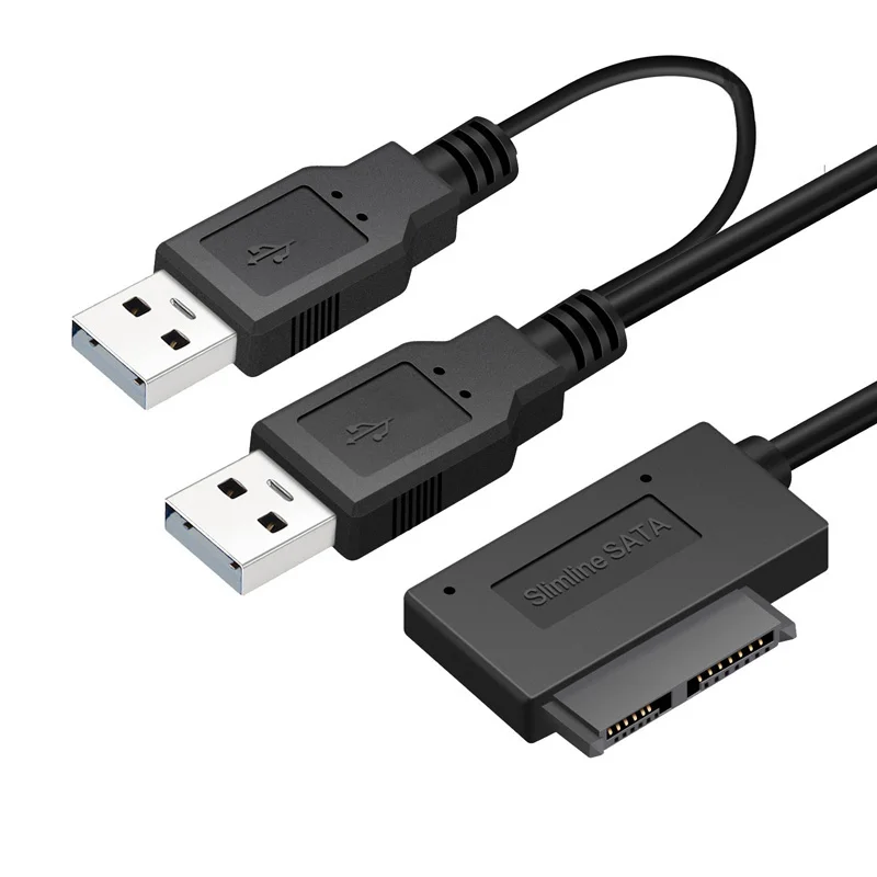 Тонкий кабель SATA USB2.0 для 6 + 7 13 pin с внешним источником питания ноутбука CD-ROM DVD-ROM |