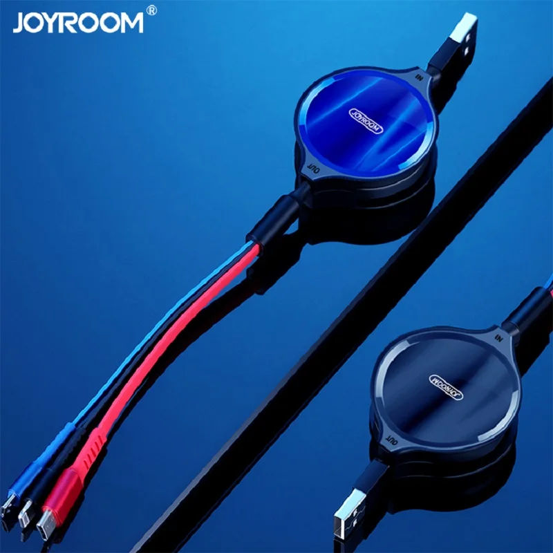 DASENLON STORE Joyroom 3 в 1 Выдвижной usb кабель для быстрой зарядки с Lightning Micro и type c всех