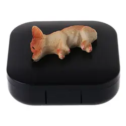 Контактные линзы Box собака квадратного с зеркалом путешествия Портативный Дело контейнер для хранения