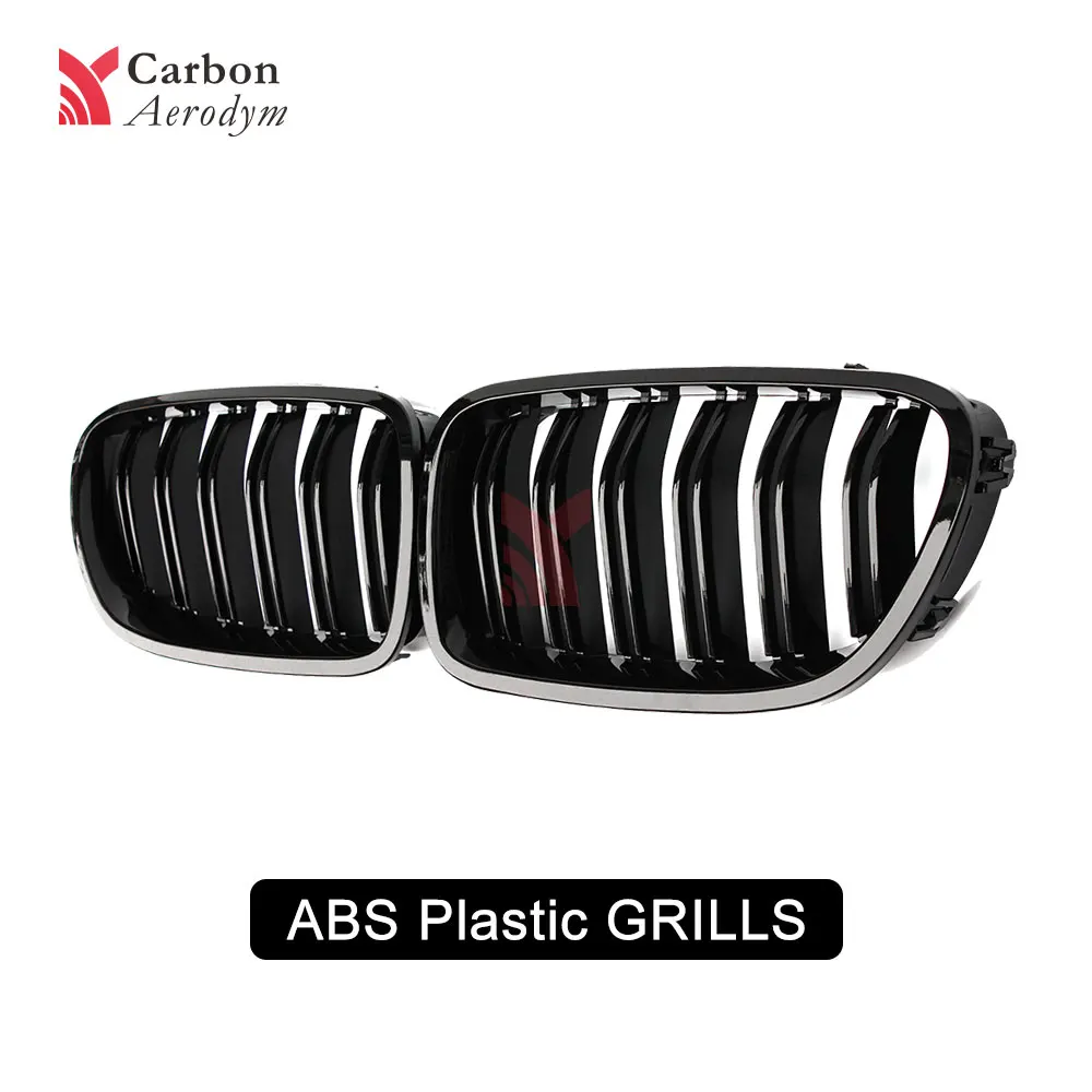 

Gloss Black Dual Slats Kidney Racing Grills For BMW 5 Series F10 Sedan F11 Touring Grille