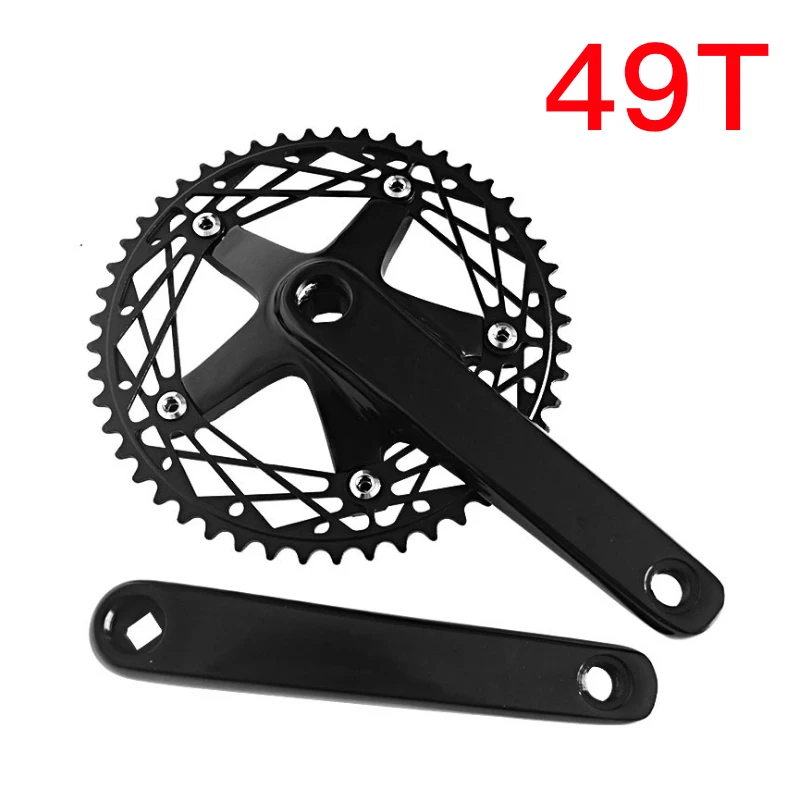 

Foldable Bicycle Fixed Gear Bike Chain Wheel Crank 49T Cycling Hollow Retro Crankset Crank Racing Chain Wheel Cycling Accessorie