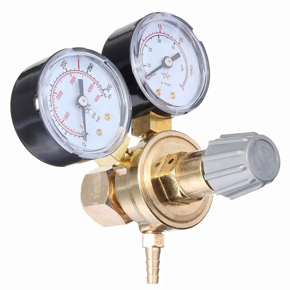 

High Quality Dual Gauge Argon CO2 Pressure Reducer Flow Control Valve Welding Regulator FREE SHIPPING