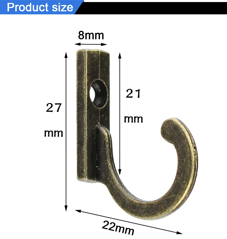TUNGFULL 22*21*8 мм 30 шт. маленький античный декоративный одинарный крючок для одежды настенная вешалка для халатов настенные крючки бронзового цвета