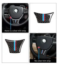 Dla BMW F10 F01 F07 5 seria 7 seria 2011-2017 naklejka na kierownicę z włókna węglowego M Stripe kolor godło 3D naklejka