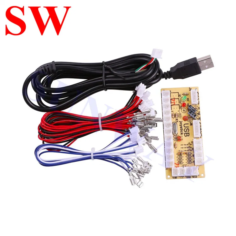 Arcade Joystick DIY Kit Zero Delay Arcade Kit USB Encoder To PC Arcade 4Way Sanwa Joystick 24/30mm Push Buttons For JAMMA Mame