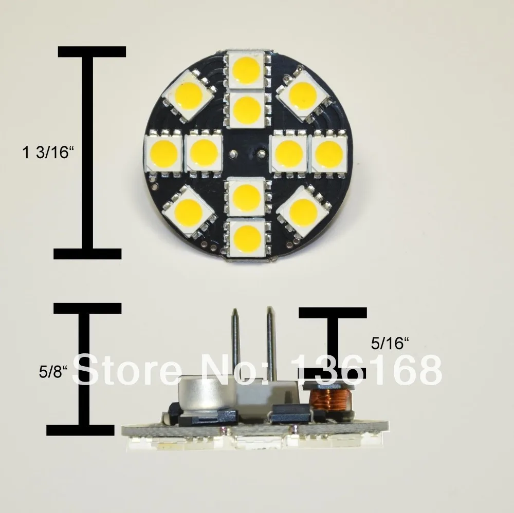 10 шт. Бесплатная доставка белый/теплый белый G4 12 SMD светодиодный лампы булавка