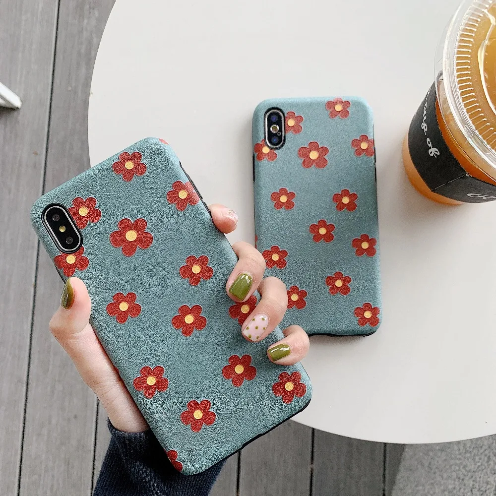 ORYKSZ Fashion Flowers Patterned Phone Case For iphone XS Max X 6 6S 7 8 Plus Cases XR Cute Silicon Soft Back Cover |