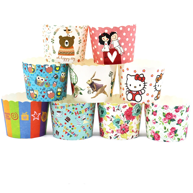 

50PCS Cute Paper Baking Cake Cup Liners Muffin Kitchen Cupcake Cases Cups copos descartaveis para festa