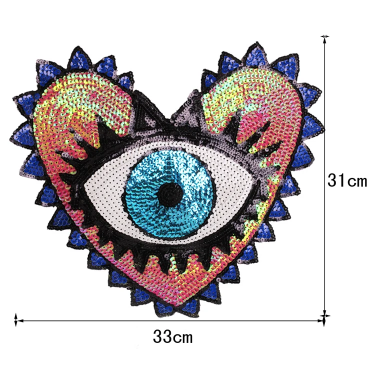 1 шт. нашивка с блестками модное пальто патч в форме сердца глаза блестки вышивка одежда аксессуары Цветочная аппликация для вышивки нашивки