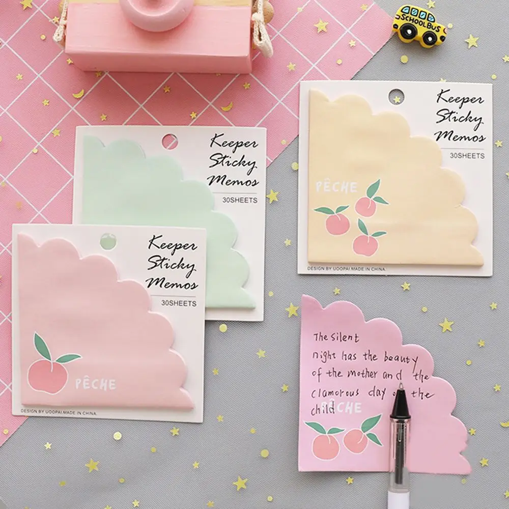 

1Pcs Kawaii Stationery Peach Sticky Notes Memo Pads Fruit Self Adhesive Note Memo Pad Student Sticker Pads School Supply