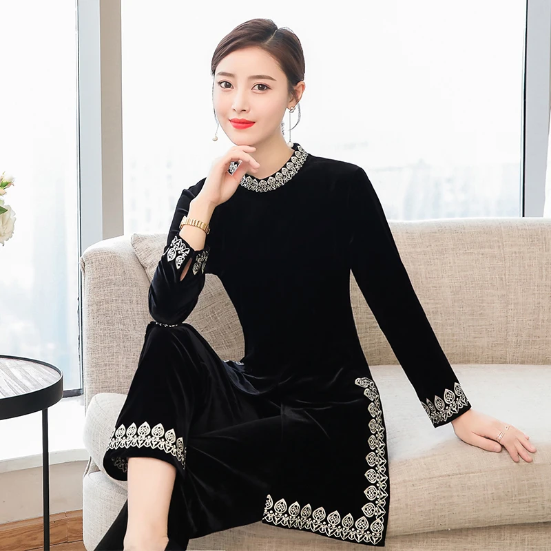

YICIYA Black Velvet winter suit women 2 piece set tracksuits co-ord set outfit top and pant suits 2019 spring plus size clothing