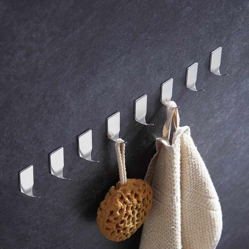 8 Pcs Kitchen Bathroom Self Adhesive Sticky Hooks Wall Hanger for Towel Robe 8 Pcs Kitchen Bathroom Self Adhesive Sticky Hooks Wall Hanger for Towel Robe