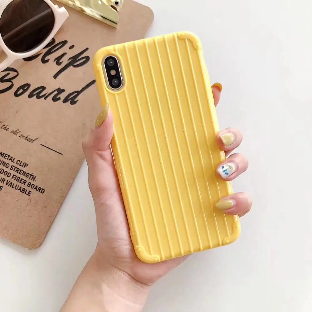 

Capa For iPhone X Xr XS Max Case Summer Candy Color Suitcase Skin Korean Soft TPU Girly Cover For iPhone X Xr 6 6S 7 8 Plus Case