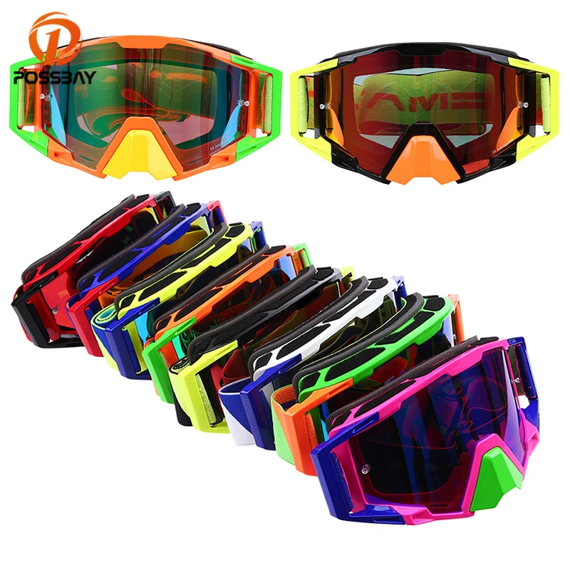 POSSBAY Motorcycle Goggles Glasses With Nose Guard Protector Windproof