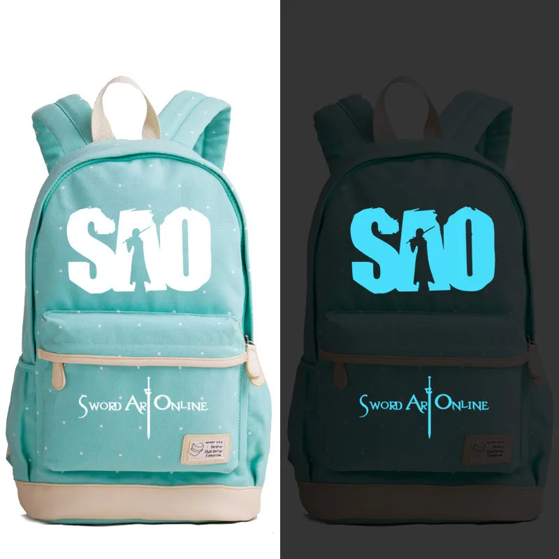 SAO Sword Art Online Backpack Dot Point School Teenagers Student Book Travel Laptop Girl Boys Bags Rucksack