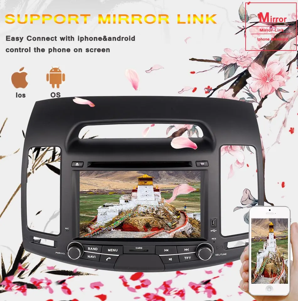 Flash Deal Android 9.0 4+64G Car DVD Player GPS Radio for Hyundai Elantra 2007-2011 Navigation HD Multimedia OBD2 3/4G WIFI DVR SWC OBDII 7